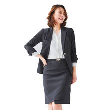 Fromal-Blazer negro para mujer, trajes de falda para oficina, ropa de trabajo, uniforme de estilo OL, ropa de negocios 2024 - compra barato