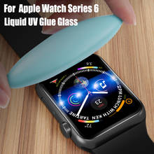 UV Screen Protector For Apple Watch Series 6 5 4 3 2 Tempered Glass Full Cover For Iwatch 42 38 40 44 MM With Light AND UV Glue 2024 - buy cheap