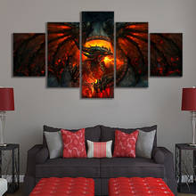World of Warcraft Video Games Art Study Wall Decor Paintings Red Fire Dragon Picture Warcraft HearthStone Game Poster Paintings 2024 - buy cheap