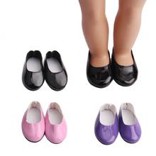 18 inch Girls doll PU flat shoes dress shoes American newborn shoe Baby toys fit 43 cm baby dolls s88-s203 2024 - buy cheap