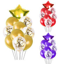 10PC / lot 18 inch pentagram confetti latex balloon set holiday birthday wedding party scene decoration helium balloon 2024 - buy cheap
