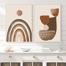 Pintura abstrata de parede boho, minimalista e natural, impressões abstratas, posteres e imagens para sala de estar, casa, boêmia, decoração de parede 2024 - compre barato