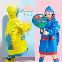 Cute Dinosaur Waterproof Student Rain Coat Boy Children Girls Windproof Poncho Autumn and Winter Keep Warm Raincoat 2024 - buy cheap