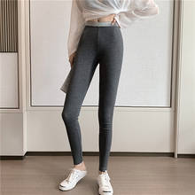 Leggings acanalados para mujer, pantalones ajustados de algodón y LICRA, elásticos, cómodos, para entrenamiento, color negro y gris 2024 - compra barato