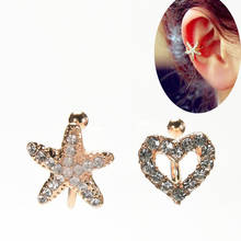 1Pc Crystal Star Clip Earing Starfish Ear Cuff Chic Heart Clip Earring  Oorbellen Brincos Without Piercing 2024 - buy cheap