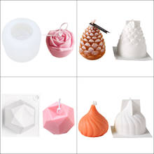 3D Rose Flower Pine cones Cube Candle Silicone Molds DIY Soap Making Mold Aromatherapy Plaster Decorating Mould Handmade Craft 2024 - buy cheap