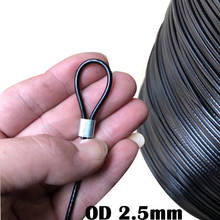 20Meter Steel PVC Coated Flexible Wire Rope Black soft Cable  Stainless Steel Rustproof Clothesline OD 2.5mm WIthAluminum sleeve 2024 - buy cheap