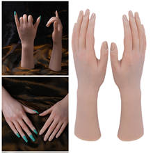 Maniquí de mano de práctica de silicona suave Flexible para uñas acrílicas, herramienta de pintura para ejercicios, modelo de entrenamiento de manos falsas 2024 - compra barato