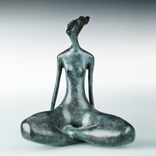 Figura abstracta de Yoga para mujer, estatua de bronce, escultura deportiva moderna, arte pequeño 2024 - compra barato