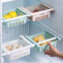 Organizador de refrigerador de plástico para colgar en los estantes del refrigerador, cestas de almacenamiento de cajón extraíble, contenedor de almacenamiento de cocina 2024 - compra barato