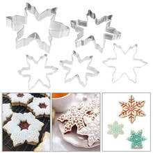 Utensílios de decoração de bolo 5 argolas de aço inoxidável para decoração de bolo biscoito fondant cortador de flocos de neve ferramentas de cozinha acessórios para biscoitos 2024 - compre barato