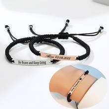 Simple Women Rope Bracelet Personalized Engraving Name Bracelets Stainless Steel ID Bangles Jewelry Gift For Friends Girlfriend 2024 - buy cheap