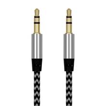 3,5 Jack аудио кабель Jack 3,5 мм папа-папа ткань аудио Aux кабель для iPhone автомобиля наушников динамик провод Aux шнур 2024 - купить недорого