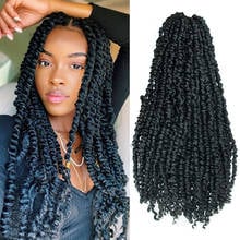 Trenzas de ganchillo sintéticas para mujer negra, cabello pretrenzado, esponjoso, ombré, 22 pulgadas 2024 - compra barato