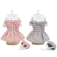 Dog Dress Clothes for Small Medium Dogs Dress Sweety Princess Bowknot Plaid Dress Spring Summer Small Dog Lace Princess Clothing 2024 - buy cheap
