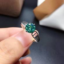 Anillo de piedras preciosas de moissanita verde craquelado para mujer, joyería, anillo de compromiso de Plata de Ley 925, regalo de cumpleaños y Año Nuevo 2024 - compra barato