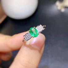 Natural emerald ring 925 silver ladies ring luxurious atmosphere dignified and elegant 2024 - buy cheap