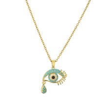 Mafisar 2021 New Ladies Chic Gold Chain Colorful CZ Filled Evil Eye Necklaces For Women Bohemian Gold Necklaces Party Jewelry 2024 - buy cheap