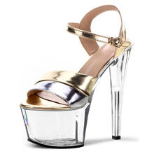 Zapatos de tacón alto para mujer, sandalias con suela de cristal, Estrella sexy, puesta en escena, 17 cm 2024 - compra barato