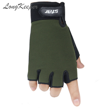 Longkeeper adultos/crianças luvas sem dedos anti-deslizamento esporte luvas camo verde fitness ajustável guantes luvas tamanho s m l xl xxl 2024 - compre barato