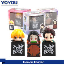 9cm Anime Model Demon Slayer Q.ver Tanjirou Nezuko Zenitsu Kimetsu no Yaiba Demon Slayer Action Figure Tanjirou Nezuko Toys Gift 2024 - buy cheap
