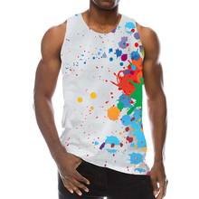 Men's Art Tank Tops Rainbow Graphic Tanks Men Pigment Sleeveless Pattern Vest 2024 - buy cheap