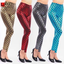 Fish Scale Women Leggings High Waist Sexy Pants Elasticity Waist Fashion Trousers Thin Slim New Printing Ladies Bottoms 2024 - buy cheap