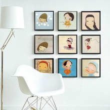 Yoshitomo-lienzo minimalista de dibujos animados Nara, Pintura japonesa escandinava, póster impreso, imágenes de pared para bebé, decoración de habitación de niños 2024 - compra barato
