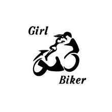 Etiqueta do carro personalidade sexy poderosa menina motociclista popular automóveis motocicletas exterior accssories decalques de vinil, 12cm * 12cm 2024 - compre barato