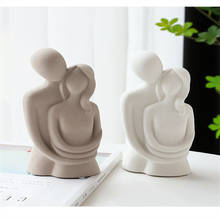 Modelo de casal estatueta de resina, estátua de arte abstrata, escultura, presente de casamento, acessórios de decoração de casa para decoração moderna para sala de estar 2024 - compre barato