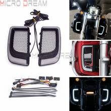 Jogo de grelhas inferior para harley touring, lâmpada de iluminação âmbar/branca para electra glide 2014-2019, fltrk fltru3 street glide 2024 - compre barato