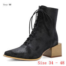 Spring Autumn High Heels Ankle Boots Women Short Boots Ladies Shoes botas botte femme Plus Size 34 - 40 41 42 43 44 45 46 47 48 2024 - buy cheap