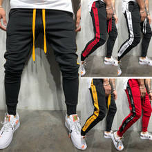 Мужские длинные штаны для тренажерного зала для бега, спортивные штаны, облегающий спортивный костюм, брюки с принтом, повседневные Фитнес Брюки для бега 2024 - купить недорого