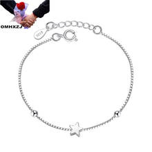 OMHXZJ-pulsera de plata esterlina 925, accesorio BA161, moda europea, regalo de cumpleaños, boda, Estrella delgada cuadrada 2024 - compra barato