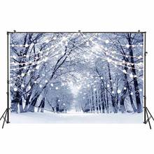 Christmas Winter Snow Photography Backdrop Bokeh Trees Street Lights Background Children Portrait Photographic Props W-4738 2024 - buy cheap