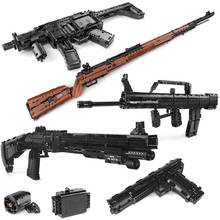 Military Swat Army Weapon City Police Technical Guns Can Shoot MP5 98K QBZ Model Building Block Kid DIY Toys Boys Classic WW2 2024 - buy cheap