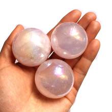 MOKAGY 40mm - 45mm Natural Pink Aura Crystal Quartz Stone Ball 1pc 2024 - buy cheap