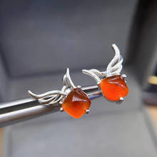 Garnet Gemstone Earrings S925 Silver Earrings Women Fashion Earrings New Year Gift 2024 - buy cheap