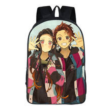 Anime Demon Slayer Polyester Backpacks Unisex Kamado Tanjiro Printing Rucksacks Large Laptop Kids School Bags Travel Pack 2024 - buy cheap