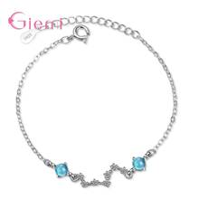 New Arrival  S925 Sterling Silver Double Blue Crystal Flower Design Bracelet For Girl Women Collar Party Wedding Jewelry 2024 - buy cheap