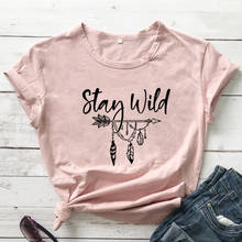 Stay Wild T-shirt Stylish Women Boho Tshirt Vintage Summer Short Sleeve 90s Graphic Camping Tee Shirt Top vestido Dropshipping 2024 - buy cheap