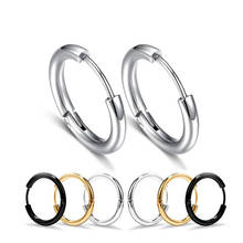 1pc 8-20MM Small Stainless Steel Circle Hoop Earrings For Men Women Hypoallergenic Ear Ring Clip Huggie Earring Fashion Jewelry 2024 - buy cheap
