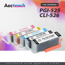 Aecteach новый для Canon PGI 525 CLI 526 чернильный картридж для Canon pgi-525 cli-526 PIXMA IP4850 IP4950 IX6550 MG5150 MG5250 MG5350 2024 - купить недорого