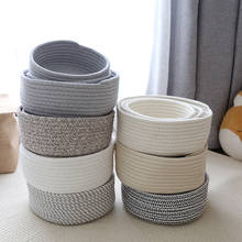 20x8/23x9/26x10cm white/grey hand-woven cotton storage basket table storage box sundries case cosmetic box 2024 - buy cheap