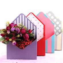 Креативная упаковочная коробка в форме конверта с цветами, украшение для свадьбы, помолвки вечерние, подарочные коробки, упаковочная коробка с принтом в горошек и полосок 2024 - купить недорого