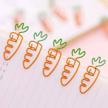 6 uds. Creativo Kawaii en forma de zanahoria clip de papel de metal Pin marcapáginas papelería suministros de oficina escolar decoración 10166 2024 - compra barato