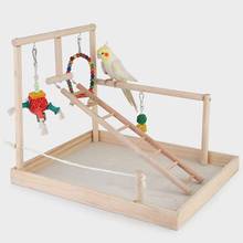 Parrot Swing Climbing Ladder Desktop Stand Wooden Playground Training Perch Platform Hanging Cage Toy for Birds Supplies 2024 - buy cheap