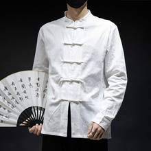 Cotton Linen Casual Mandarin Collar Tang Shirts Hanfu Kung Fu Tai Chi Master Costume Tops Tradictional Chinese Clothing CN-137 2024 - buy cheap