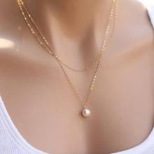 Colgante de doble capa con perlas de imitación para mujer, collar de cadena de clavícula para mujer, regalo de joyería para fiesta y boda, moda 2020 2024 - compra barato