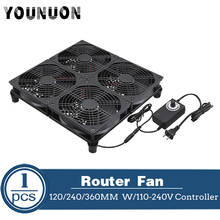 Router Fan TV Box Fan  120mm 240mm 360mm DIY TV Box  Cooler Fan W/Speed Controller 80V-240V& Protective Net Desktop Cooling Fan 2024 - buy cheap